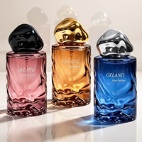 Nouvelle arrivée, flacon de parfum de luxe, flacon de parfum en verre ambré, 50 ml, flacon de parfum vide personnalisé avec couvercle