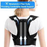 Ceinture de soutien dorsale ergonomique respirante à 8 sangles croisées avec 4 baleines métalliques pour la prévention de la cyphose