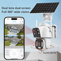 Caméra solaire extérieure Wistino à double objectif, carte SIM 4G, vision nocturne avec détection de mouvement, caméra de surveillance pour villa, cour, allée