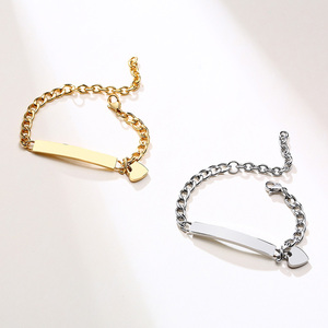 Pulsera de bebé de acero inoxidable Fatingna con chapado en oro de 18 quilates, nuevo diseño, brazalete personalizado, nombre de bebé personalizado para la fabricación de joyas - Product Image 1