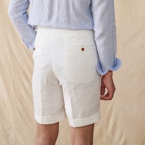 Pantaloncini <span class=keywords><strong>Bermuda</strong></span> da <span class=keywords><strong>Uomo</strong></span> in Lino 100% Traspirante, Leggeri, Lavati, con Chiusura a Cerniera, Stile Casual Italiano - Product Image 5