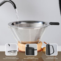 Ensemble de café personnalisé en acier inoxydable avec filtre à café et bouilloire à bec de cygne pour le café filtre