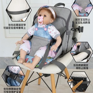 Multifunctional Mommy <b>Backpack</b> <b>Large</b> Capacity Diaper Bag With Bottle Storage For Babies And Mothers Gray Nylon - Product Image 3