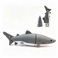 Clé USB en forme de requin mignon, 2 Go, 4 Go, 8 Go, 16 Go, 32 Go, 64 Go, en PVC et caoutchouc, mini clé USB, clé mémoire, logo personnalisé, cadeau promotionnel