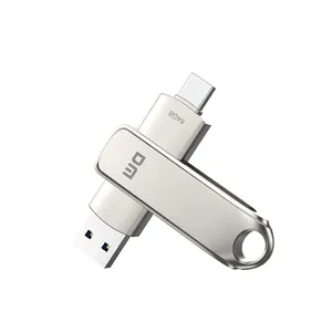 Clé USB 2 en 1 de Type c, support à mémoire double ports, tout en métal, pour téléphone Android