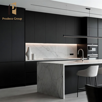 Ensemble de meubles de cuisine modernes en mélamine pour projet de maison typique, design complet, rangement pour cuisine domestique