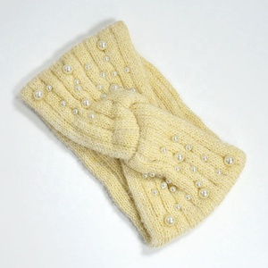 Turban en velours pour femmes <span class=keywords><strong>avec</strong></span> perles Bandana d'hiver à tricoter <span class=keywords><strong>bandeau</strong></span> Spa en gros disponible à la vente - Product Image 6