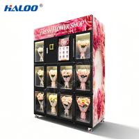 Máquina Expendedora Automática de Ramos de Flores Haloo con 10 Compartimentos, Pantalla Táctil, Monitoreo Remoto, Múltiples Opciones de Pago, Basada en la Nube