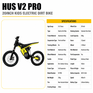 <span class=keywords><strong>Moto</strong></span> électrique tout-terrain pour enfants MX Training HUS V2 Pro 2500W 48V, suspension intégrale, cadre en alliage d'aluminium, vitesse maximale de 40 km/h, <span class=keywords><strong>moto</strong></span> pour jeunes - Product Image 6