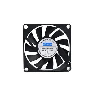 Tùy chỉnh 70 mét 7010 Máy hút ẩm Mini Fan không chổi than 24V 12V DC trục quạt làm mát