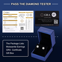 Bijoux fins plaqué or Mossanite Stud 925 Sterling Silver Luxury VVS Lab Grown Moissanite Diamond Stud Boucles d'oreilles pour hommes femmes