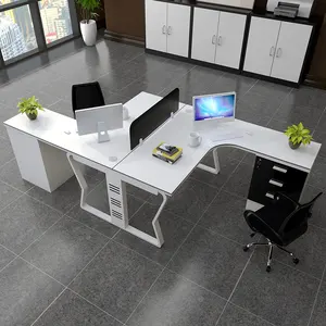 Sıcak satış ofis mobilyaları fabrika fiyat ofis iş istasyonu 1/ 2/ 3/ 4/ 6 kişilik L şekilli ofis masası personel için