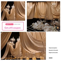 Voile de scène en tissu extensible à double plis en soie de lait pour mariage, décoration nuptiale, toile de fond d'hôtel, marque Jianan, vente en gros, livraison gratuite