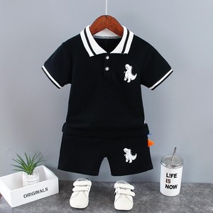 Ensemble de vêtements d'été pour bébé garçon, tenue de sport décontractée, polo + short, ensemble 2 pièces, garçons, enfants, imprimé dinosaure gris, survêtement - Product Image 2
