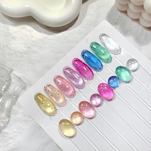 Vernis à ongles gel effet œil de chat bulle d'eau estival 2026, nouvelle tendance, perles de verre scintillantes, vente en gros pour salons de manucure, logo personnalisé - Product Image 1