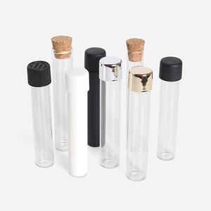 Tubo de Vidrio Pre-Enrollado con Tapa de Rosca y Tapa a Prueba de Niños, Tubos de Vidrio Vacíos al por Mayor, Envase de Vidrio, Vial - Product Image 1