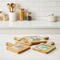 Sets de table en bambou et céramique imprimés UV personnalisables - Design classique, écologiques, résistants à la chaleur, forme irrégulière - Marque DJ, vente en gros