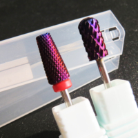 Outil de manucure de haute qualité, embout de perceuse à ongles en carbure de tungstène acrylique violet F 4XC, prix de gros
