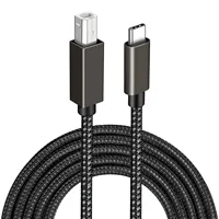 Cable de Carga Rápida 3A con Revestimiento de Nailon, Tipo-C a Tipo-B Macho, para Teléfono Móvil y Banco de Energía
