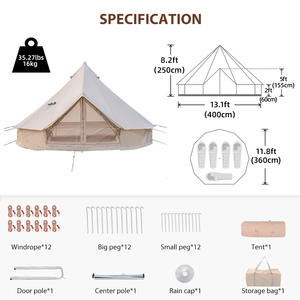 Tente de <span class=keywords><strong>camping</strong></span> en tissu Oxford de style Ger mongol, tente pyramidale d'extérieur, tente cloche imperméable, tente pneumatique - Product Image 5