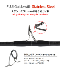 Caña de Pesca MADMOUSE <span class=keywords><strong>XT</strong></span> para Shore Jigging, 2.88m, 96H/96MH, PE1-<span class=keywords><strong>5</strong></span>, Guías <span class=keywords><strong>Fuji</strong></span>, Carbono Cruzado, para Spinning y Casting en Agua Salada - Product Image 4