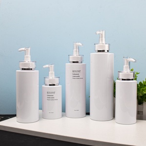 도매 150ml 200ml 250ml 300ml 400ml 500ml 바디 실린더형 투명 PET 플라스틱 실린더 로션 용기 (펌프 포함) - Product Image 2
