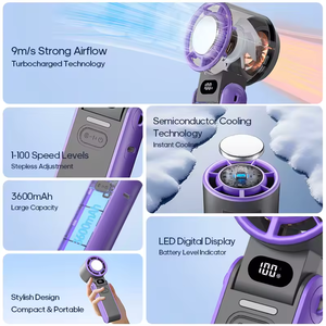 Einstellbare Wind geschwindigkeit regelung Doppel kühlsystem 6W tragbarer Hochgeschwindigkeits-Lüfter Mini-Lüfter mit Kühl funktion - Product Image 6