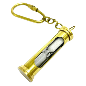 Top Seller Nautical Alloy Keychain Vintage Hourglass Sand <b>Timer</b> <b>Light</b> Keyring Letterpress Printed Business Promotion Gift - Product Image 1