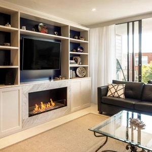 Inserto per Caminetto <span class=keywords><strong>a</strong></span> <span class=keywords><strong>Bioetanolo</strong></span> Lineare Intelligente Moderno con Riscaldamento per Uso Interno in Ville e Appartamenti, Bruciatore in Acciaio 500mm - Product Image 2