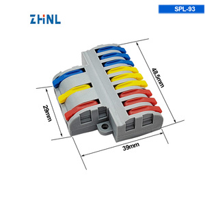 SPL-93 त्वरित पोल कॉम्पैक्ट कनेक्टर <span class=keywords><strong>3</strong></span> में 9 आउट फास्ट वायर कनेक्ट आसान टर्मिनल ब्लॉक वायरिंग केबल कनेक्टर - Product Image 3