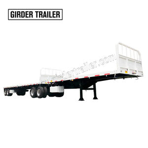 <span class=keywords><strong>Double</strong></span> essieu 40-60 tonnes Conteneur en acier Tandem 30ft 40 pieds Nouveau Deuxième main Interlink Flatbed Semi Trailer Fifthwheel - Product Image 2