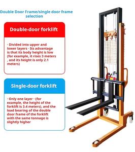 Carretilla elevadora hidráulica portátil eléctrica compacta, <span class=keywords><strong>1</strong></span> tonelada, 2 toneladas, de manejo apilador, cuerda de alambre, motor de 220V, ruedas de nailon - Product Image 3