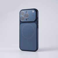 Étui de téléphone magnétique sans fil en verre mat PC avec design métallique finition miroir pour 17 14 15 16 Pro Max Air