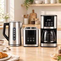 Ensemble petit-déjeuner 3 en 1 en acier inoxydable, grille-pain et bouilloire rétro, ensembles d'appareils électroménagers, bouilloire électrique et grille-pain
