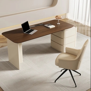 <span class=keywords><strong>Bureau</strong></span> Minimaliste de Luxe Léger, Style Crème, <span class=keywords><strong>Vintage</strong></span>, en <span class=keywords><strong>Bois</strong></span> Massif, pour Étude, Écriture, Salon de Beauté, Table de Consultation, <span class=keywords><strong>Bureau</strong></span> de Travail - Product Image 3