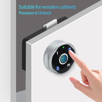 Cerradura inteligente para cajón de huellas dactilares para gabinete de madera Cerradura electrónica de panel táctil de 3 dígitos con acceso sin llave, recargable por USB