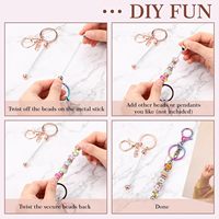 Kit de fabrication de porte-clés perlés DIY, avec fermoir mousqueton coloré et anneau en T, pour la création artisanale de porte-clés, accessoire cadeau d'anniversaire