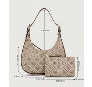 Borsa Tote da <span class=keywords><strong>Donna</strong></span> in PU Marrone di Alta Qualità con Decorazione di Perle e Chiusura a Cerniera, Sotto i 2000 Euro, MOQ 3 Pezzi con Logo Personalizzato - Product Image 3