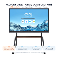 Papan Tulis Interaktif 4K Langsung dari Pabrik 75 86 65 Inci Smart Board 40-Titik Sentuh Dual OS Android Windows 8G+128G untuk Rapat