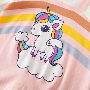 <span class=keywords><strong>Pijama</strong></span> de Algodón 100% de Manga Larga para Bebé Recién Nacido, Mono con Estampado de Unicornio y Arcoíris, Overol con <span class=keywords><strong>Tirantes</strong></span>, Ropa de Dormir para Bebés - Product Image 3