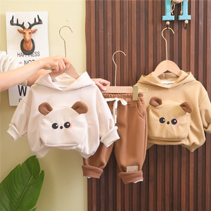 Bộ quần áo hoạt hình phong cách mới cho bé 0-5 tuổi, bé trai bé gái, mùa thu, chất liệu <span class=keywords><strong>cotton</strong></span> hữu cơ dày dặn, 2 món - Product Image 3