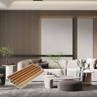 Panneaux muraux modernes haut de gamme pour extérieur et intérieur, étanches, en WPC, décoratifs, ignifuges, à lattes de bois, à motifs écossais, pour la maison européenne
