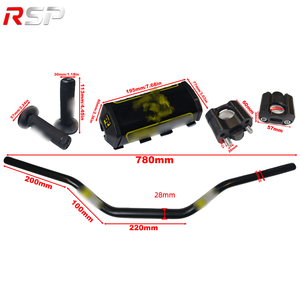 Kit de <span class=keywords><strong>guidon</strong></span> conique Fatbar RSP TZ01 en alliage d'aluminium 6061 de 780 mm et 28 mm avec poignées, coussinets de <span class=keywords><strong>guidon</strong></span> et rehausseurs pour motocross et enduro tout-terrain - Product Image 2
