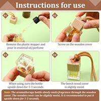 Diffuseur d'arômes en bois pour voiture, 8ml 10ml, désodorisant en cube, flacon de parfum suspendu pour voiture avec bouchon en bois - MOQ10000ps