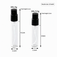 1ml 2ml 3ml 5ml Grosir Botol Kaca Mini Kosong Transparan Isi Ulang untuk Sampel Tes Parfum