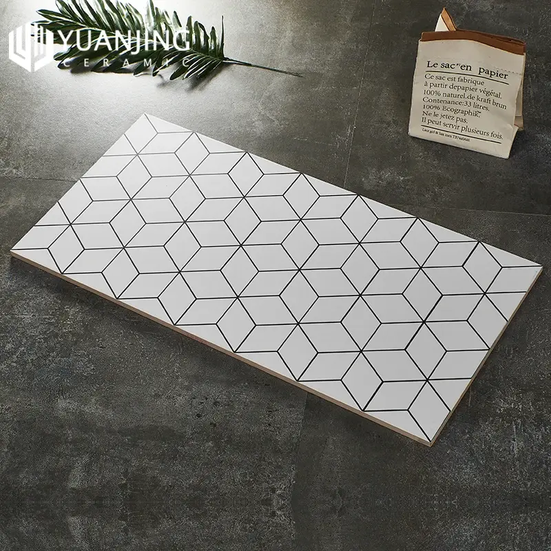 300X600Mm Mat Geglazuurd Nordic Eenvoudige Stijl Diamantrooster Porseleinen Keramische Tegels Keuken Toilet Badkamer Veelzijdige Wandtegels