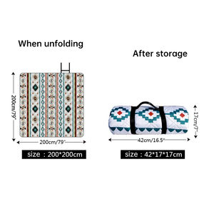 2*2m Packbare Camping-Wander matte im böhmischen Stil Tragbare Decke Wasserdicht für Picknicks am Strand - Product Image 5