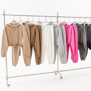 Ensemble de sweat-shirt à capuche court anti-rides brodé et imprimé pour femmes 100% coton décontracté taille plus pantalon de survêtement - Product Image 3