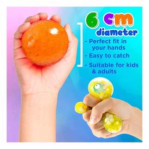 New Arrival Transparent Eco-friendly TPR Squishy <b>Ball</b> for 5 to 7 Years Kids Anxiety Relief Water-Filled Glitter EN71 Certified - Product Image 5