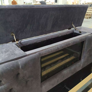 Meubles de lit TV de luxe personnalisés PZCN HOME pour chambre <span class=keywords><strong>à</strong></span> coucher villa avec base en bois <span class=keywords><strong>à</strong></span> <span class=keywords><strong>lattes</strong></span> et cheminée - Product Image 4